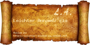 Leichter Annamária névjegykártya